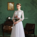 top Custom women's tailed long sleeve lace large French retro dress wedding ladies women